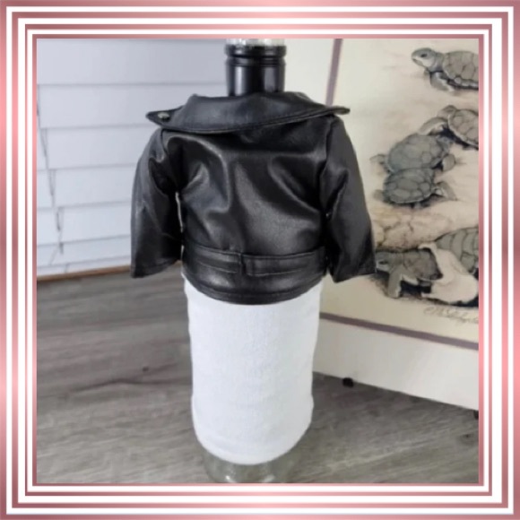 EUC! Faux Leather Jacket and Pants Wine Bottle Cover - Picture 7 of 8